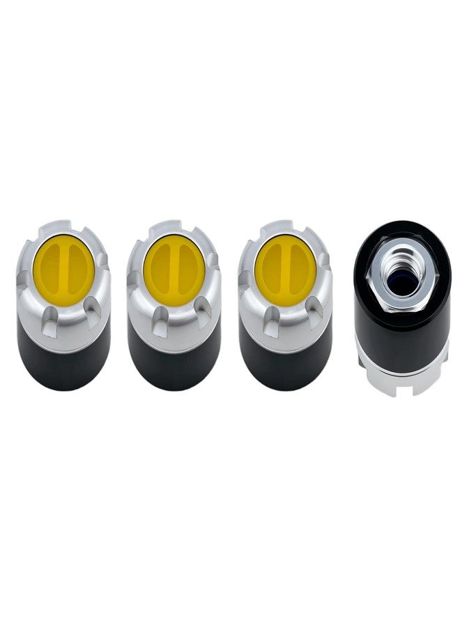 DJX M4 Wheel Nuts Center Locking Hubs Wheel Caps W/Tool for Traxxas TRX4 Axial SCX10 90046 D90 Tamiya Redcat HPI 1/10 RC Crawler Car(Yellow) - Image 2